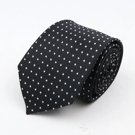 New Classic Strieped Dot Ties For Men Jacquard 7cm Polyester Narrow Tie Skinny Wedding Groom Business Necktie Suit Shirt Gift