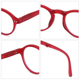 Fashion Design Blue Light Blocking Reading Glasses Men Women Folding Round Frame  Presbyopic Eyeglasses with Case  +1.0~4.0
