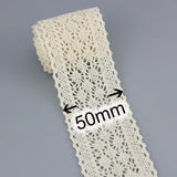 (5Meter/roll)  White Cotton Embroidered Lace Net Ribbons Fabric Trim DIY Sewing Handmade Craft Materials