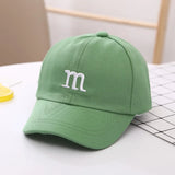 Children's Kid Baseball Cap for Girls Boy Hats Sunscreen Baby Hat Hip Hop M Letter Embroidered Kids Caps 1-6-8-12-15 Years