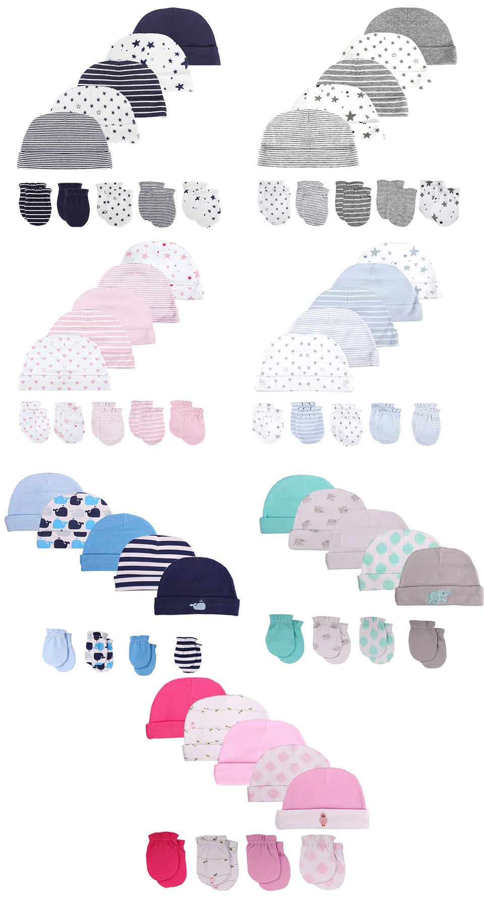 Newborn Baby Hat and Mittens Girl Boy Cap Comfy Infant Hat & Gloves Cotton Toddler Baby Accessorise For 0-6M