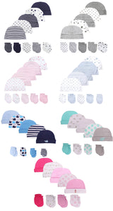 Newborn Baby Hat and Mittens Girl Boy Cap Comfy Infant Hat & Gloves Cotton Toddler Baby Accessorise For 0-6M