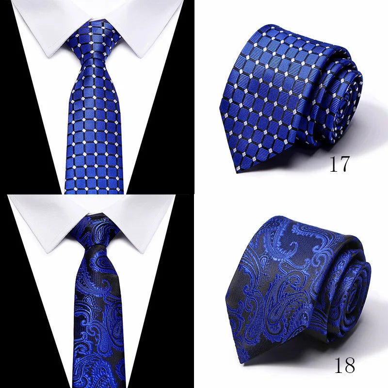 New Style Fashion Men's Tie 7.5 cm Blue Necktie Green & Orange Gravatas For Men Paisley Floral Fit Wedding Workplace