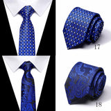 Brand 100% Silk New Men's Tie 7.5cm Blue Necktie Green & Orange Silk Gravatas For Men Paisley Floral Fit Wedding Workplace Slim