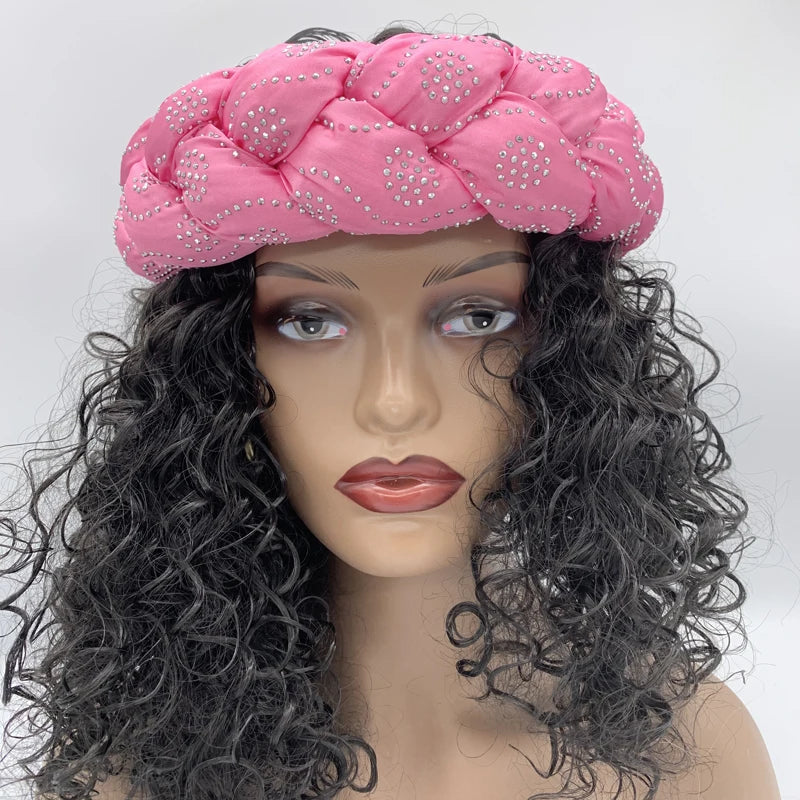 Bronzing Fabric Women's Headbands Elastic Braids Hair Bands Female Turban Cap Party Headwear Accessories Fashion Bandage Bandana