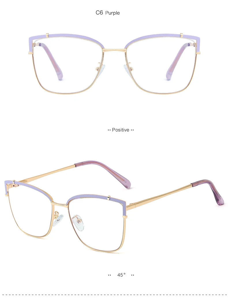 Blue Light Blocking Glasses Frame New Eyewear Prescription Female Eyeglasses Optical Women Spectacles UV400 Anti-Reflective