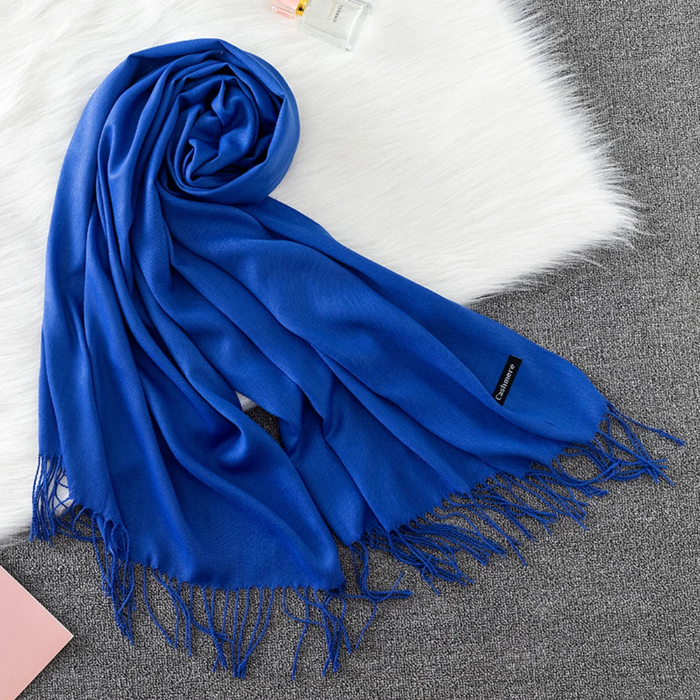 Fashion Solid Scarf Women Cashmere Soft Winter Warm Scarves Hijab Female Long Headband Shawl Wraps Bandana Foulard 2022 Echarpe