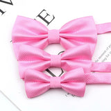 3 Sizes Parent-Child Bowtie Set Solid Color Lovely Kids Pet Family Butterfly Pink Champagne Blue Wine Red Cute bow tie Accessory