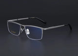 Pure Titanium Glasses Frame Men Titanium Alloy Prescription Eyeglasses Silver Super Light Spectacles Optical Glasses Frame