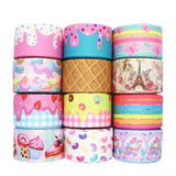 10 Yards 1.5'' (38MM) Cake,Rainbow Printed Grosgrain Ribbons For Hair Bows DIY Handmade Materials Y19082302