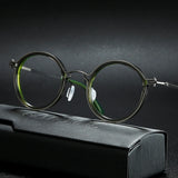 Vintage Pure Titanium Eyeglasses Frame Men Round Ultra Light Glasses Frame Women Retro Luxury Brand Designer Eyewear