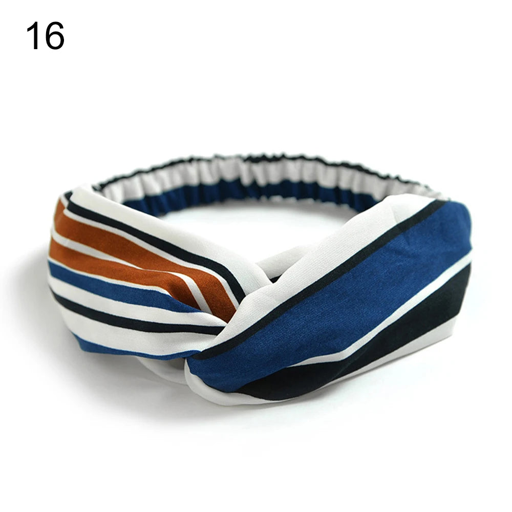 New Fashion Women Girls Bohemian Hair Bands Print Headbands Vintage Cross Turban Bandage Bandanas HairBands Hair Accessories