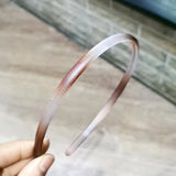 Women Classic Black Brown Plastic Headbands Thin Plain Matt Bright Color Hairbands Non-slip Hair Hoop For Girls Daily Wear