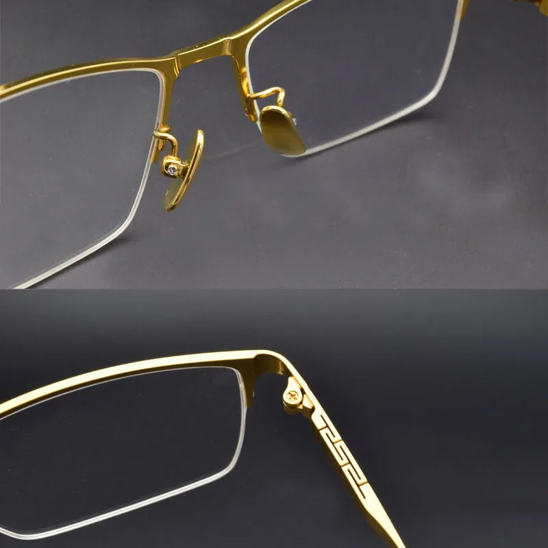 Pure Titanium Glasses Frame Men Titanium Alloy Prescription Eyeglasses Silver Super Light Spectacles Optical Glasses Frame