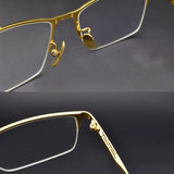 Pure Titanium Glasses Frame Men Titanium Alloy Prescription Eyeglasses Silver Super Light Spectacles Optical Glasses Frame