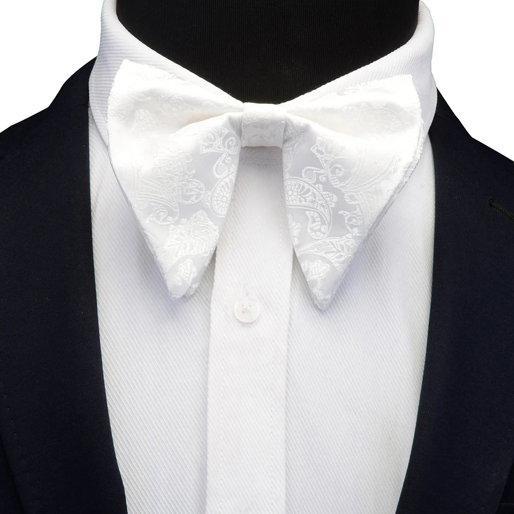 GUSLESON Fashion Paisley Bow Tie For Men Women Classic Big Bowtie For Party Wedding Bowknot Adult Mens Bowties Cravats Red Tie