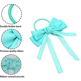 2PCS Elastic Hair Ties Rings Boutique Fabric Fringes Bows Grosgrain Ribbon Ponytail Holder Rubber Hair Bands Hair Accessories