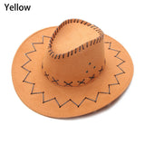 Western Cowboy Hat for Men Women Kids Fedora Outdoor Wide Brim Faux Leather Summer Wide Brim Beach Travel Cap Black White Pink