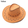 Western Cowboy Hat for Men Women Kids Fedora Outdoor Wide Brim Faux Leather Summer Wide Brim Beach Travel Cap Black White Pink