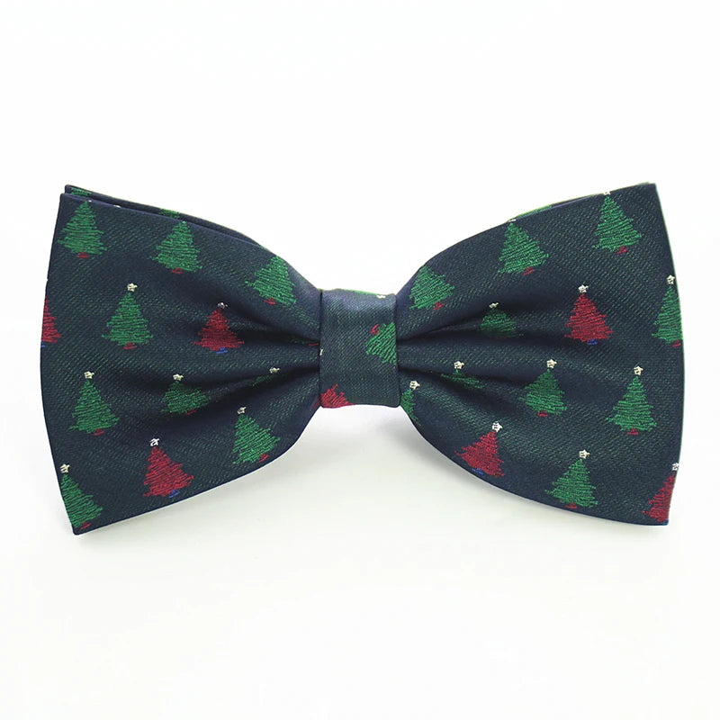 JEMYGINS Christmas Bow Ties for Mens Shirt  Snowflake Christmas Tree Pattern Men Silk Bow Tie  Christmas Party Gift