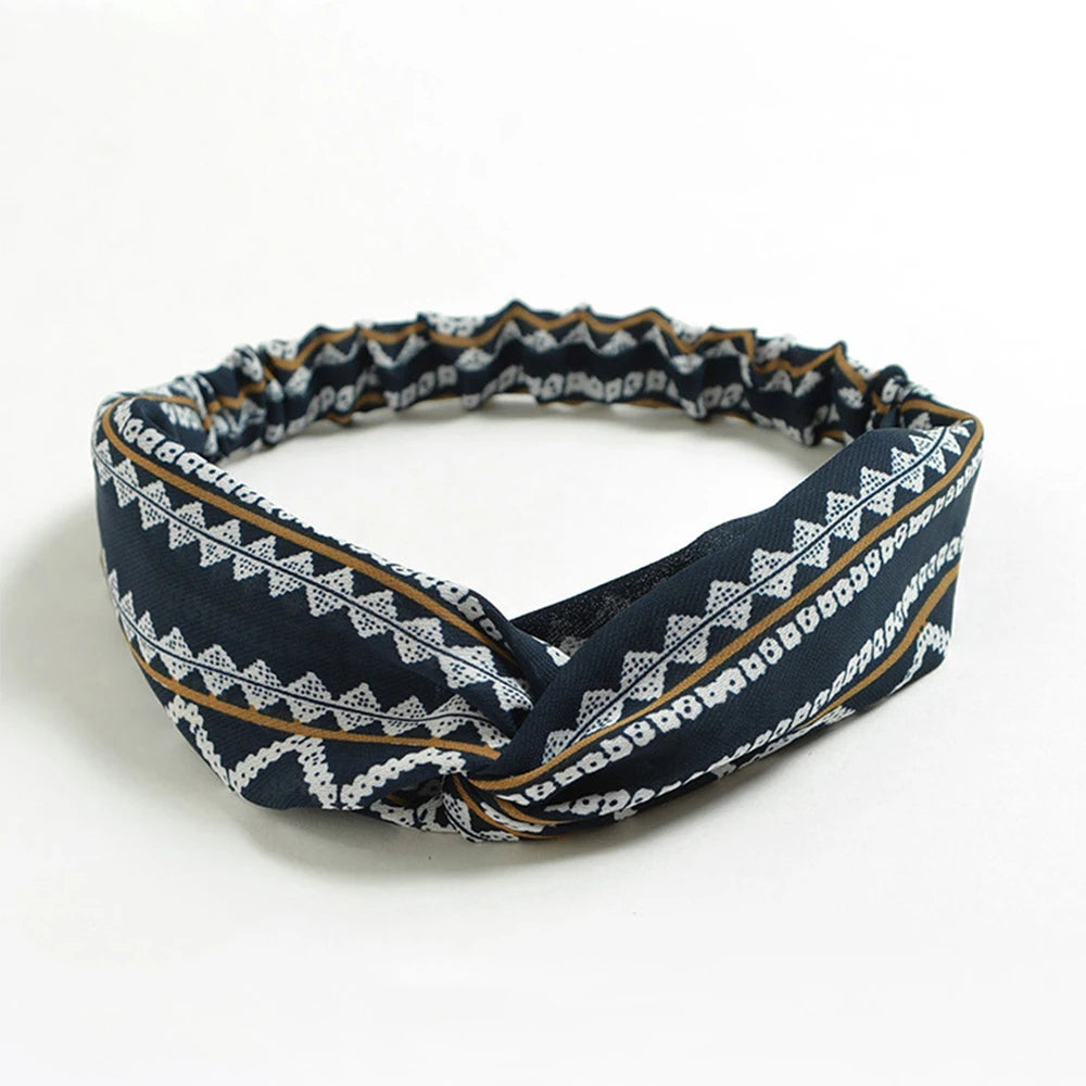 Korean Style Summer Lovely Hairband Women Hair Accessories Turban Twist Cross Headwrap Girl Floral Elastic Knotted Headwear