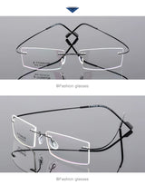Titanium Eyeglasses Rimless Optical Ultralight Glasses Frame No Screw Prescription Spectacle Frameless Glasses Eyeglasses B2