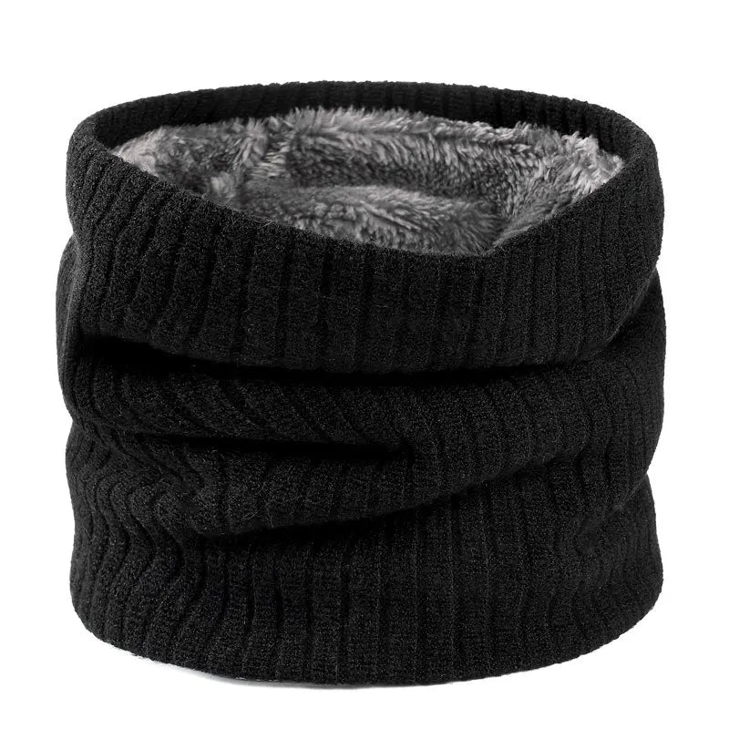 Winter Scarf for Men Fleece Ring Bandana Knitted Warm Solid Scarf Women Neck Warmer Thick Cashmere Hot Handkerchief Ski Mask