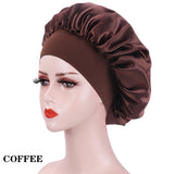 Black Pink Purple Hair Care Caps Silk Bonnet Women'S Nightcaps With Curly Natural Curls Covers With Soft Wide Elastic Adjustable