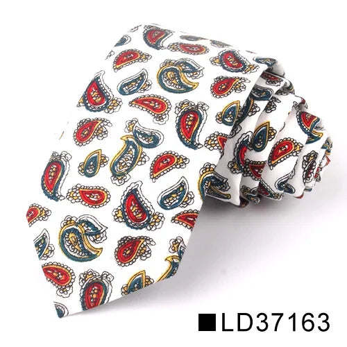 New Floral Tie For Men Women Skinny Cotton Neck Tie For Wedding Casual Mens Neckties Classic Suits Flower Print Neck Ties Cravat