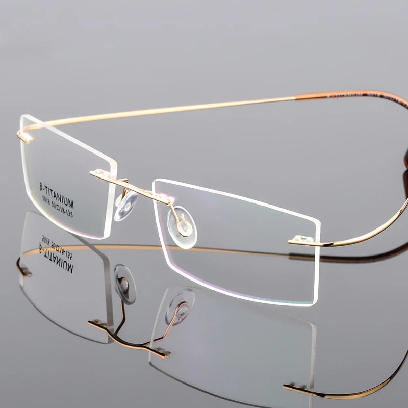 Titanium Eyeglasses Rimless Optical Ultralight Glasses Frame No Screw Prescription Spectacle Frameless Glasses Eyeglasses B2