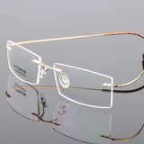 Titanium Eyeglasses Rimless Optical Ultralight Glasses Frame No Screw Prescription Spectacle Frameless Glasses Eyeglasses B2