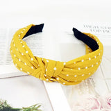 Women Elegant Top Knot Headband Print Dot Hairbands Girls Striped Plaid Flower Hair Hoop Fashion Hair Accessories FG0320