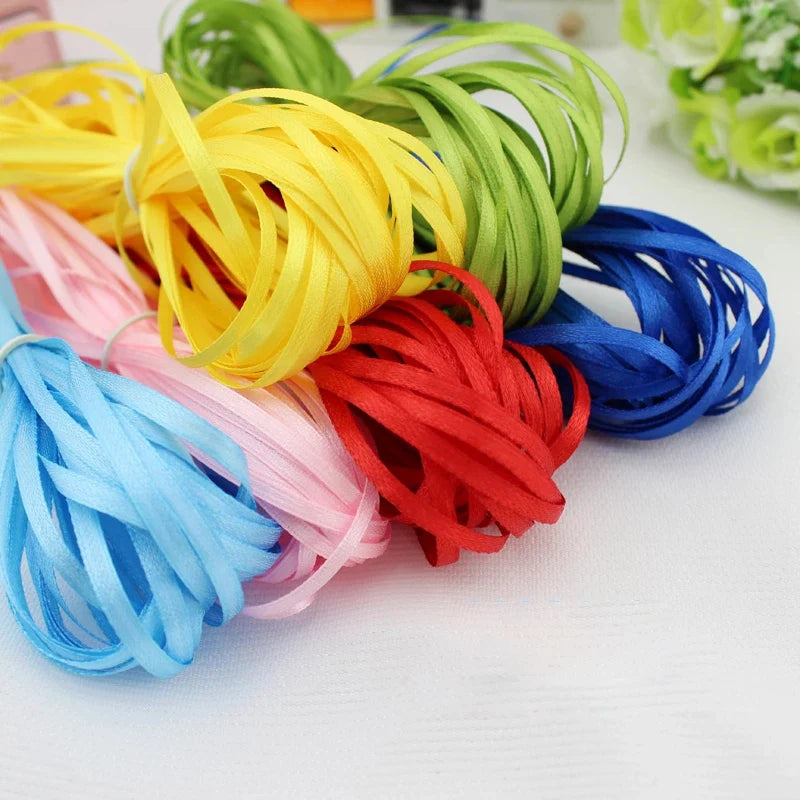 (40meters/lot) 1/8" (3mm) Single Face Satin Ribbon Webbing Decoration Gift Christmas Ribbons