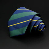 New Men's Tie Classic Stripe 7cm Jacquard Red Blue Green Necktie Daily Wear Cravat Wedding Party Dress Accessories Gift For Man