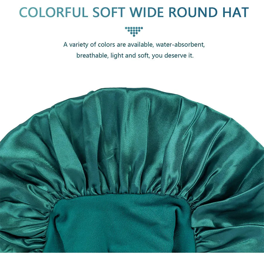Black Pink Purple Hair Care Caps Silk Bonnet Women'S Nightcaps With Curly Natural Curls Covers With Soft Wide Elastic Adjustable