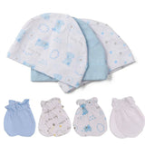 2022 Unisex Baby Hats+Gloves Headwear Cotton Solid Newborn Nightcap Fitted Baby Boys Girls Sets Print Cartoon Baby Accessories