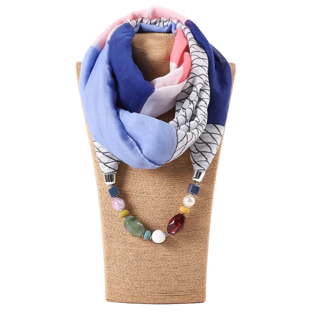 RUNMEIFA solid color Jewelry Statement Necklace Pendant Scarf Women Bohemia Neckerchief  Foulard Femme Accessories Hijab Stores