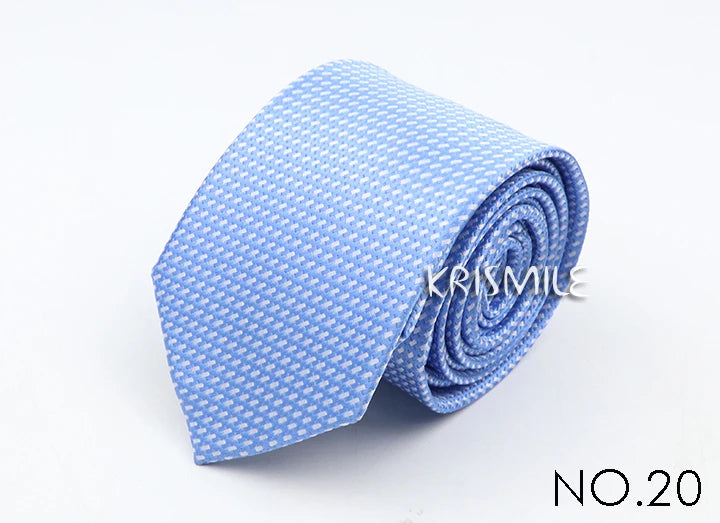 New Classic Strieped Dot Ties For Men Jacquard 7cm Polyester Narrow Tie Skinny Wedding Groom Business Necktie Suit Shirt Gift