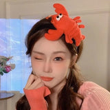 Cute And Cartoonish Korean Plush Animal Hair Clips For Women To Wear, A Popular Face-washing Headband