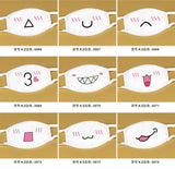 Cotton Kawaii Funny Anime Expression Mouth Face Mask Smile Breathable Masks For Korean Unisex Face Mouth Muffle Mask Accessories