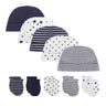 2022 Unisex Baby Hats+Gloves Headwear Cotton Solid Newborn Nightcap Fitted Baby Boys Girls Sets Print Cartoon Baby Accessories