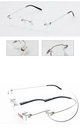 Frameless Nearsighted Glasses Finished Women Men Metal Leg Rimless Square Diopter Eyeglasses  -1.0 -1.5 -2.0 -2.5 -3.0 -3.5 -4.0