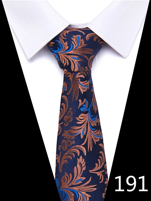 New Style Fashion Men's Tie 7.5 cm Blue Necktie Green & Orange Gravatas For Men Paisley Floral Fit Wedding Workplace