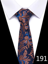 New Style Fashion Men's Tie 7.5 cm Blue Necktie Green & Orange Gravatas For Men Paisley Floral Fit Wedding Workplace