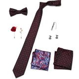 Holiday Gift Box Tie For Men Tie Handkerchief Pocket Squares Cufflink Set Necktie Box Man Dark Grey April Fool's Day