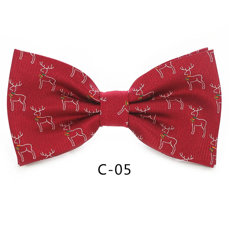 JEMYGINS Christmas Bow Ties for Mens Shirt  Snowflake Christmas Tree Pattern Men Silk Bow Tie  Christmas Party Gift