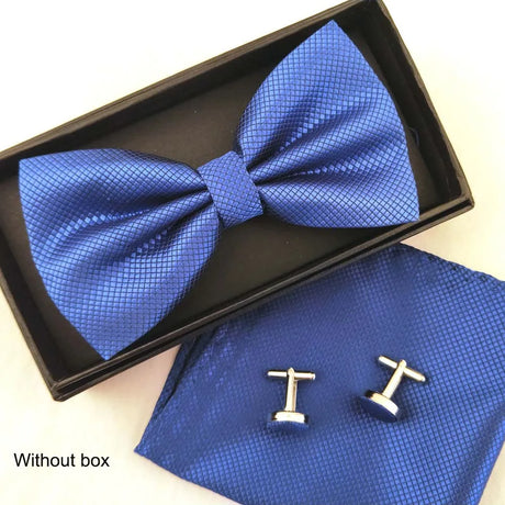 HUISHI Gold Bow Tie Set Butterfly Tie For Men Cufflinks Bowtie Set Green Pocket Square Cufflink Collars Shirt Man Brand Kerchief