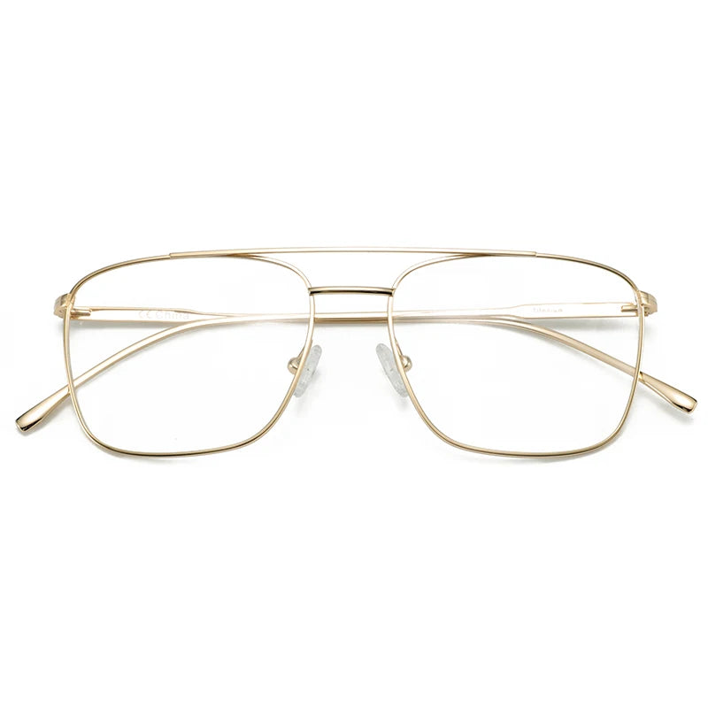 ZENOTTIC Pure Titanium Optical Glasses Frames for Male Oversize Double Bridge Eyewear Myopia Prescription Eyeglasses Frames
