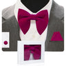 GUSLESON Velvet Big Bow Tie Men's Bowties Pocket Square Cufflinks Set with Gift Box Solid Red Yellow Necktie For Man Wedding