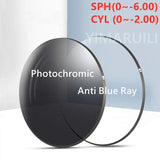 Men's And Women's Finished Myopia Glasses TR90 Frames And Aspherical Anti Blue Ray Photochromic Lenses SPH 0~-6.00 CYL 0~-2.00